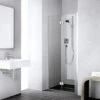 Kermi Liga Pendel-Falttür Für Seitenwand LI2SL08520VAK 85x200cm, Silber Hochglanz, ESG Klar, Links, Auf Duschwanne