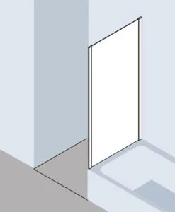Kermi Liga Seitenwand Verkürzt LITVD090161PK 90x160cm, Silber Mattglanz, ESG Klar Clean, Auf Badewanne
