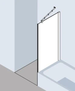 Kermi Pasa XP Seitenwand Verkürzt Neben Badewanne PXTVD080171PK 80x175cm, Silber Mattglanz, ESG Klar Clean