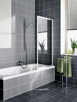 Kermi Vario 2000 Faltwand 1-flügelig V2FW1065142YK 70,1-71,7x140cm, Weiß, ESG SR Opaco Clean