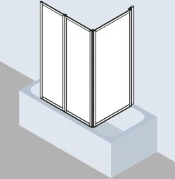 Kermi Vario 2000 Faltwand 3-tlg. V2FW30701422K 78,5-81,8x140cm, Weiß, Kerolan Perl