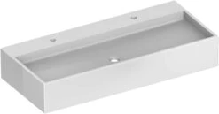 Keuco Edition 90 Keramik-Doppelwaschtisch 39082311202 Weiß, 1208x205x535mm, Für 1-Loch Armaturen, Ohne Überlauf