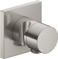 Keuco Ixmo Fertigmontageset 59557050202 Unterputz-2-Wege-Ab-/Umstellventil, Brausehalter, Griff Pure, Eckig, Nickel Gebürstet