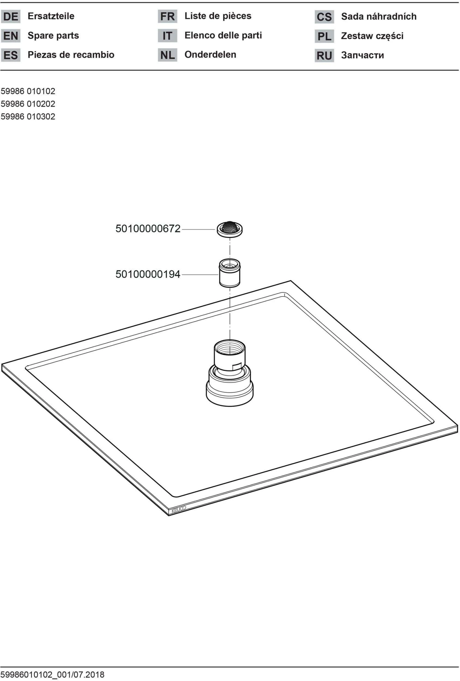 Keuco Kopfbrause Universal 59986010202 Chrom-finish (Edelstahl Poliert) 250x250mm, Eckig – Bild 3