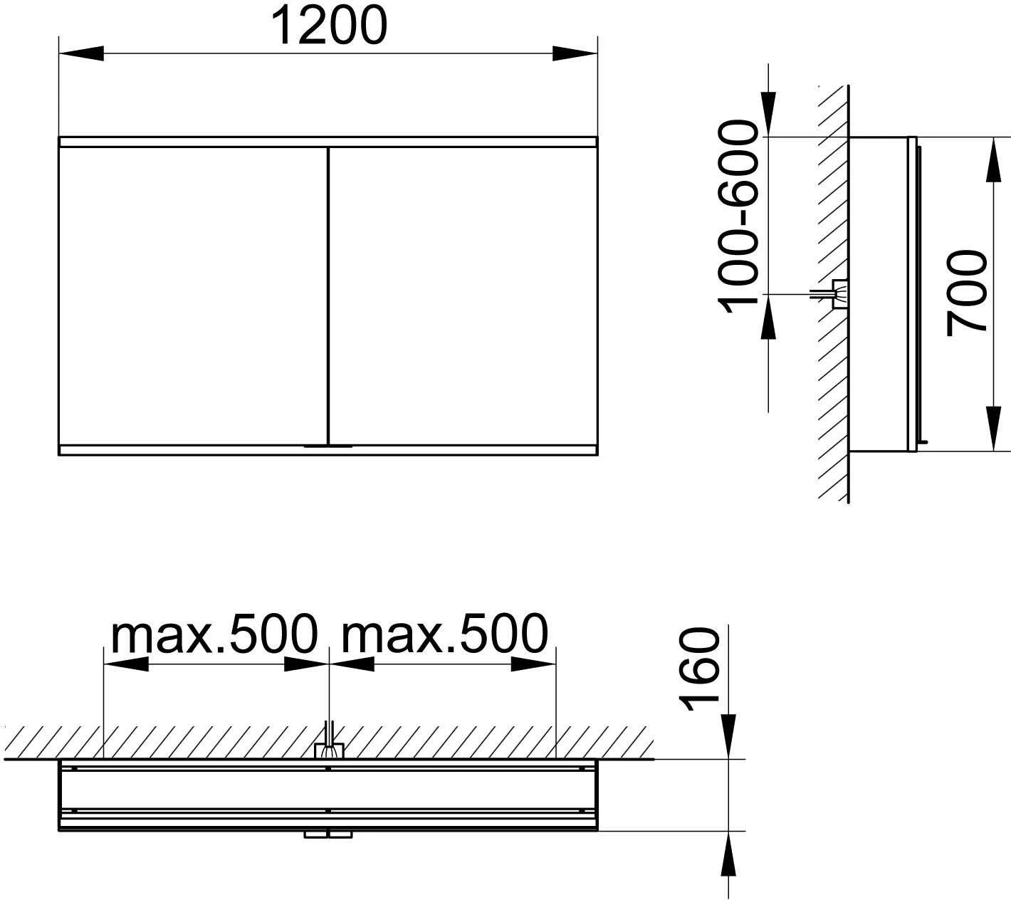 Keuco Royal Modular 2.0 Spiegelschrank 800221120100300 1200 X 700 X 160 Mm, 1 Steckdose, 1 Doppel-USB-Ladestelle, Wandvorbau, 2-türig, DALI – Bild 2