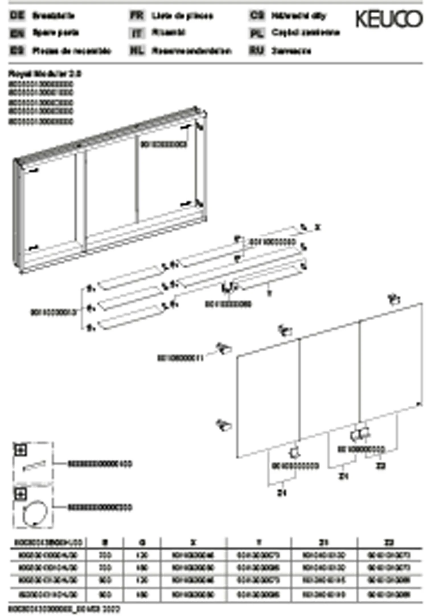 Keuco Royal Modular 2.0 Spiegelschrank 800300131000000 1300 X 900 X 120 Mm, Ohne Steckdose, Wandeinbau, 3-türig – Bild 3
