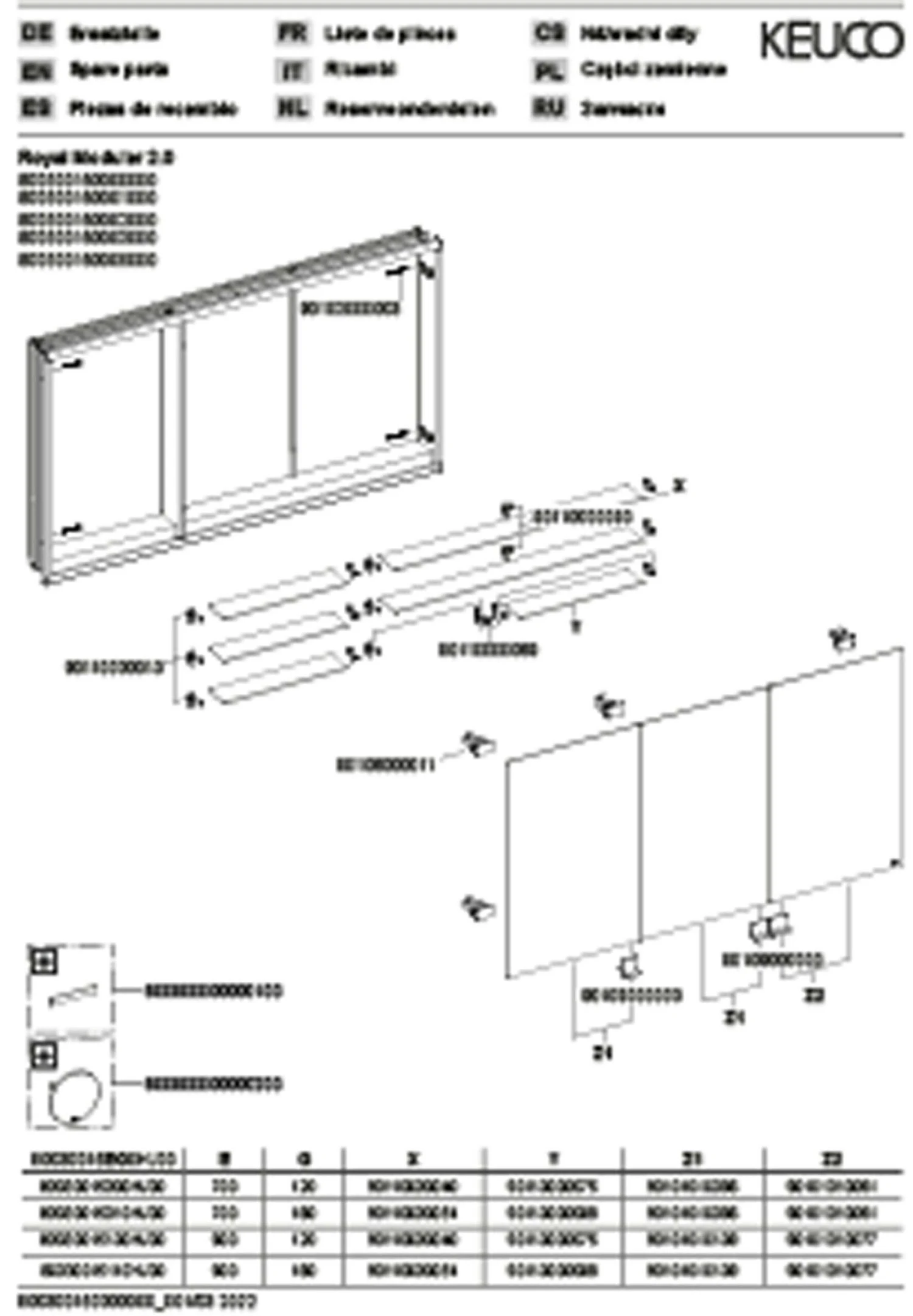 Keuco Royal Modular 2.0 Spiegelschrank 800300150000200 1500 X 700 X 120 Mm, 2 Steckdosen, Wandeinbau, 3-türig – Bild 3