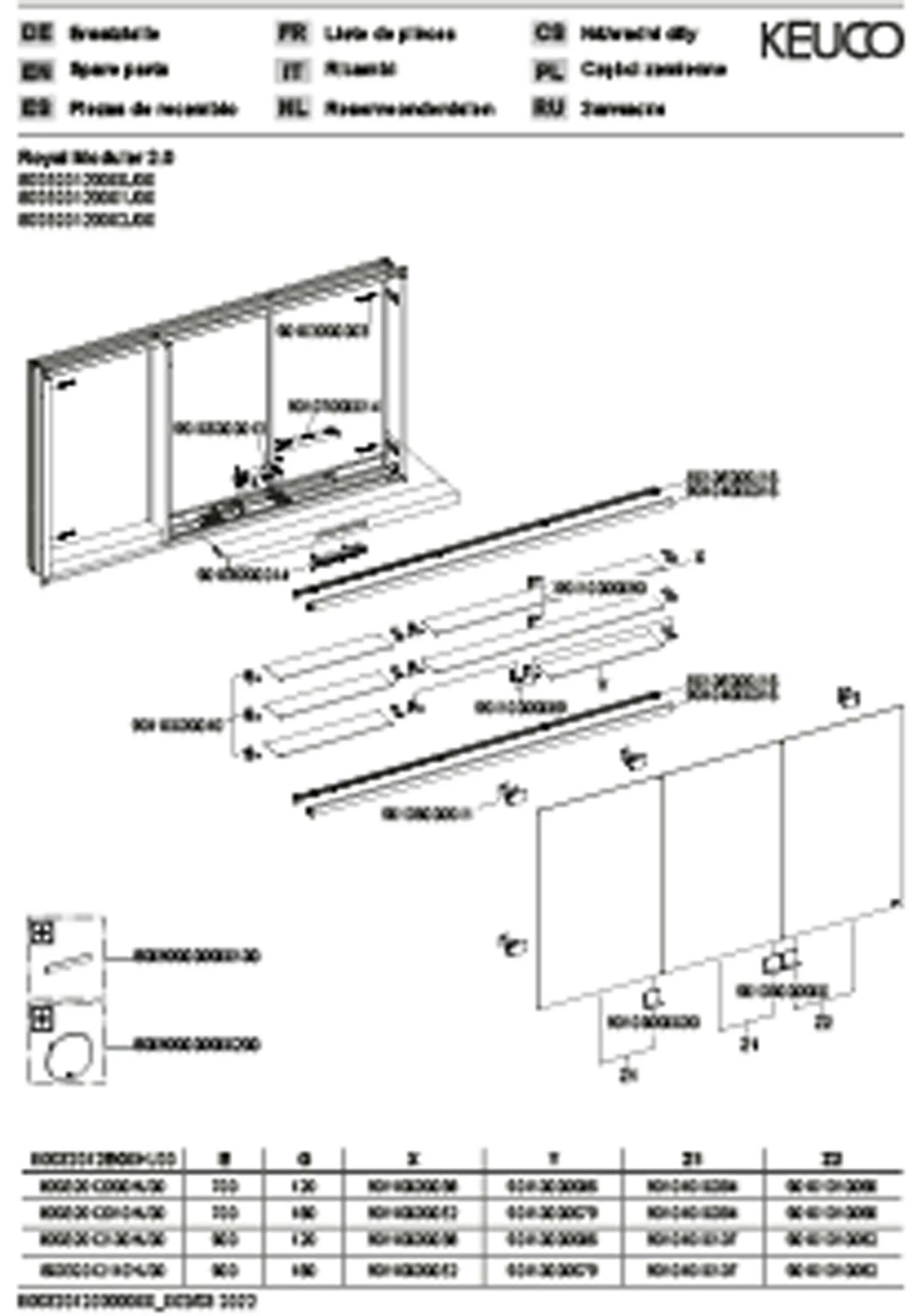 Keuco Royal Modular 2.0 Spiegelschrank 800320120100000 1200 X 700 X 160 Mm, Ohne Steckdose, Wandeinbau, 3-türig, DALI – Bild 3