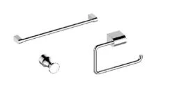 Keuco Smart.2 Bad-Set, Chrom, 3-teilig Papierhalter, Handtuchhaken, Badetuchhalter