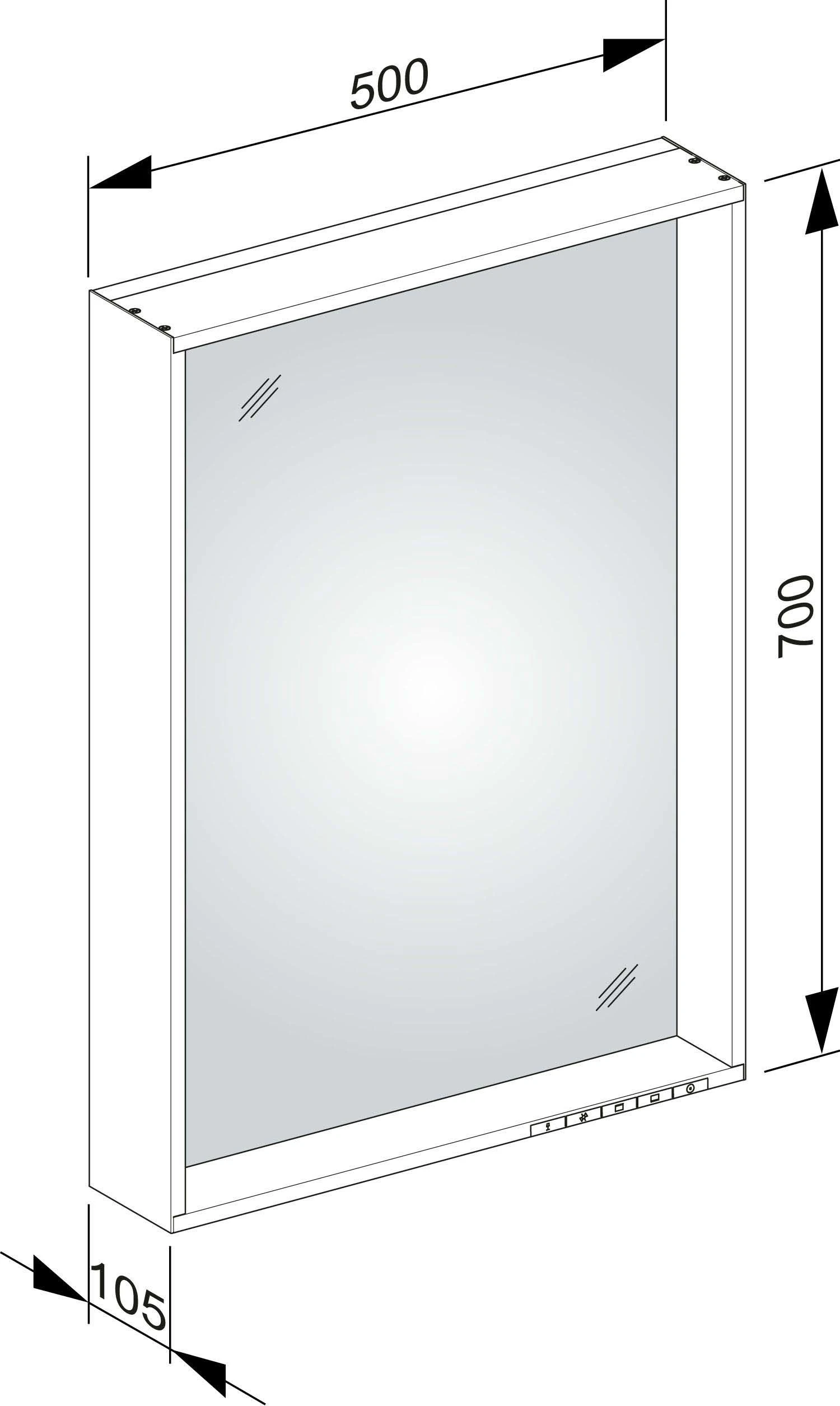 Keuco X-Line Lichtspiegel 33297181500, Cashmere, 500x700x105mm, Mit LED-Beleuchtung – Bild 3