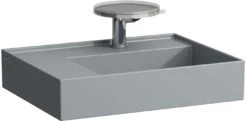 LAUFEN Kartell Waschtisch H8103357581121 60x46cm, Ablage Links, Ohne Überlauf, Ohne Hahnloch, Graphit Matt