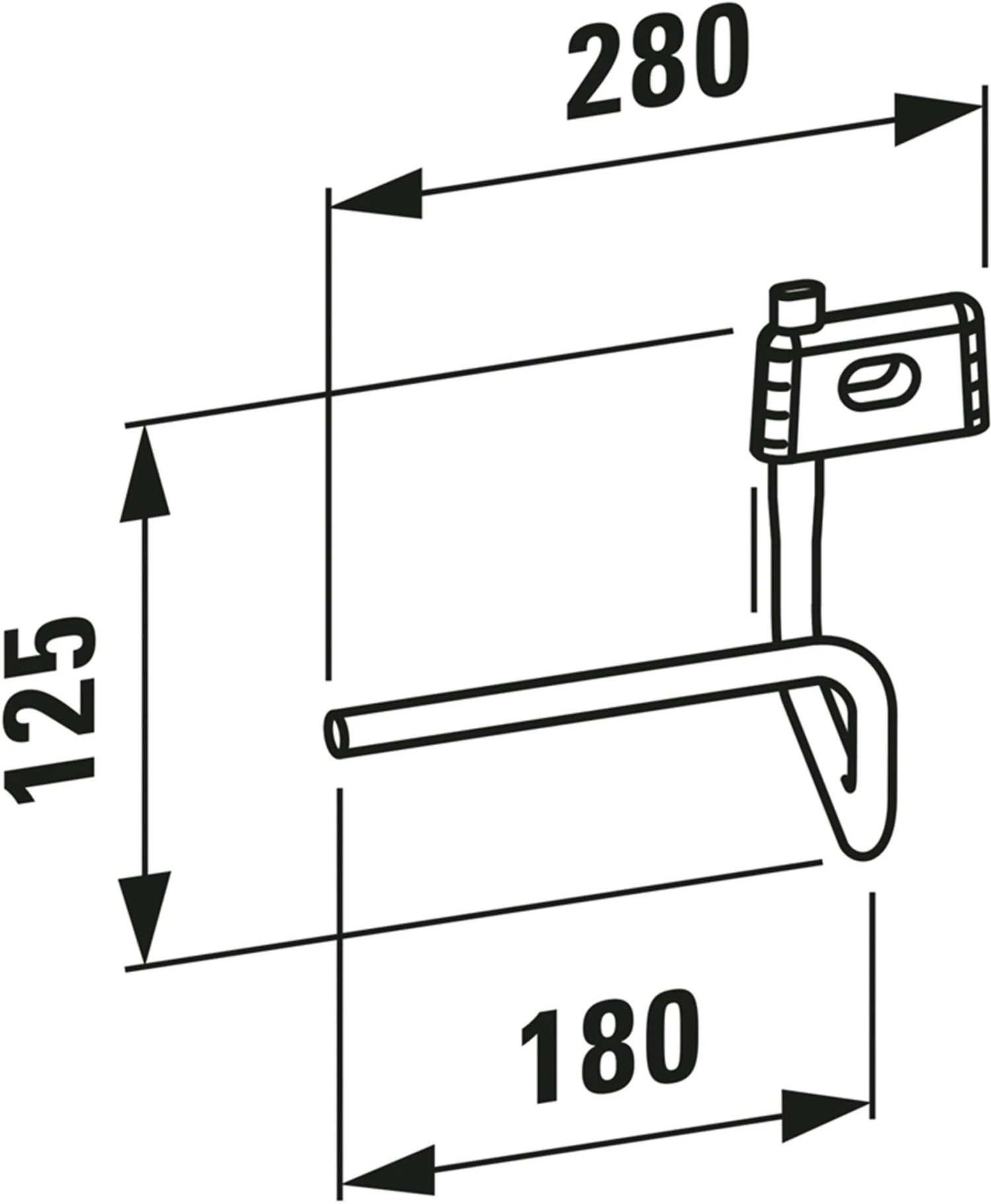 LAUFEN Val Handtuchhalter H3812800040001 17,5cm, Für Handwaschbecken, Ablage Links, Verchromt – Bild 4