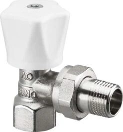 Oventrop Baureihe HR Handregulierventil 1190503 3/8", Eck, Messing Vernickelt