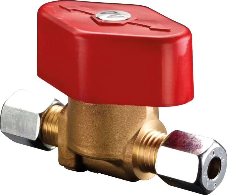 Oventrop Schnellschlussventil 2100051 6x6mm, Mit Schneidringverschraubung, Messing