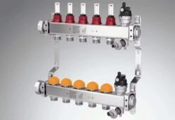 Purmo Heizkreisverteiler FF7MSSD104AKDB5 10 Kreise, 603 Mm Lang, 1", Edelstahl, Dynamic