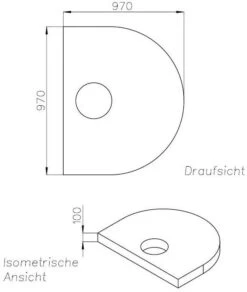 Schedel Hoesch Muna Duschwannenträger SD24289 100x100x3cm, HK, Höhe 10cm