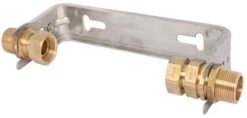 Schlösser Wasserzähler-Bügel 0022502000001 3/4" Qn 2,5, Starr, Waagerecht, Edelstahl, Verschraubungen