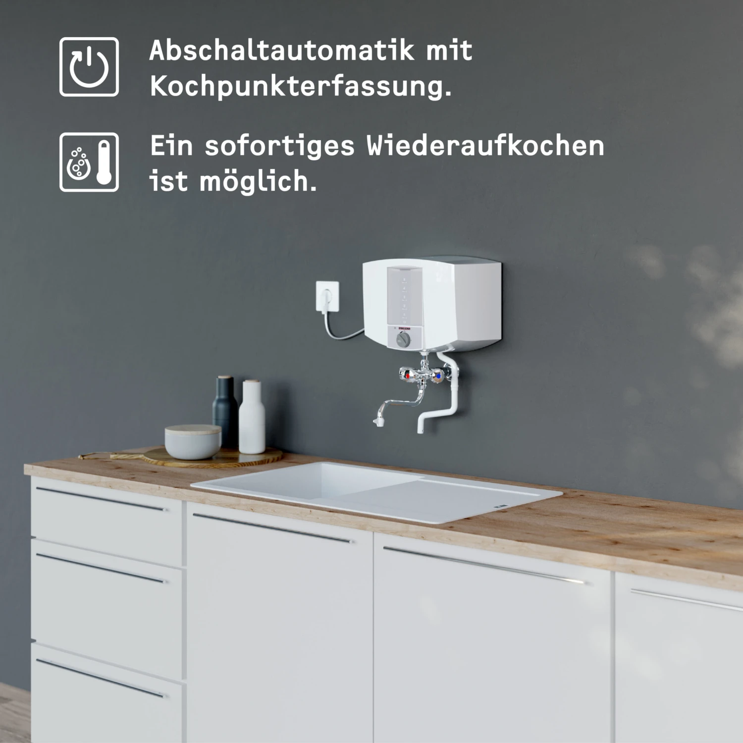 Stiebel Eltron Kochendwassergerät 074289 KBA 5 KA Automatic, 2 KW, 5 L, Grau – Bild 2