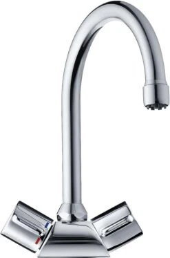 Stiebel Eltron Waschtisch-Zweigriff-Armatur 232620 Ausladung 150mm, Flex-Schläuche, Verchromt