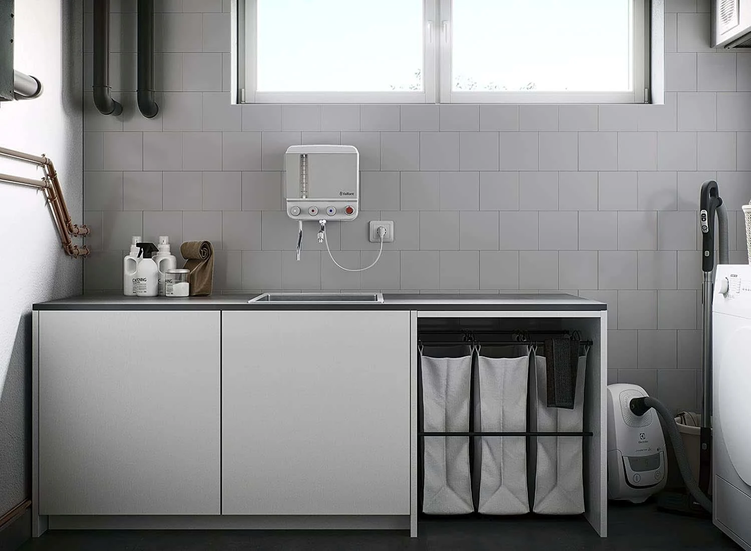 Vaillant VEK 5 L Kochendwassergerät 005122 2,4 KW 5 Liter, 345x265x165 Weiß/hellgrau – Bild 2