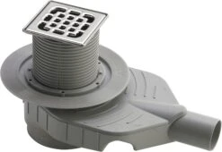 Viega Advantix Top-Badablauf 669201 DN 50, Ablauf Waagerecht, Aufsatz Mit Rahmen Aus Edelstahl