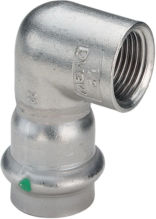 Viega Sanpress Inox Winkel 437060 42mmxRp 1 1/2, 90Grad, Stahl Nichtrostend, SC-Contur