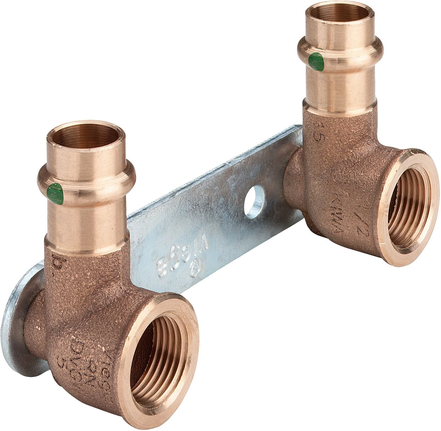 Viega Sanpress Montageeinheit 308674 15 Mm X Rp 1/2 X 100 Mm, Rotguss Oder Siliziumbronze, SC-Contur