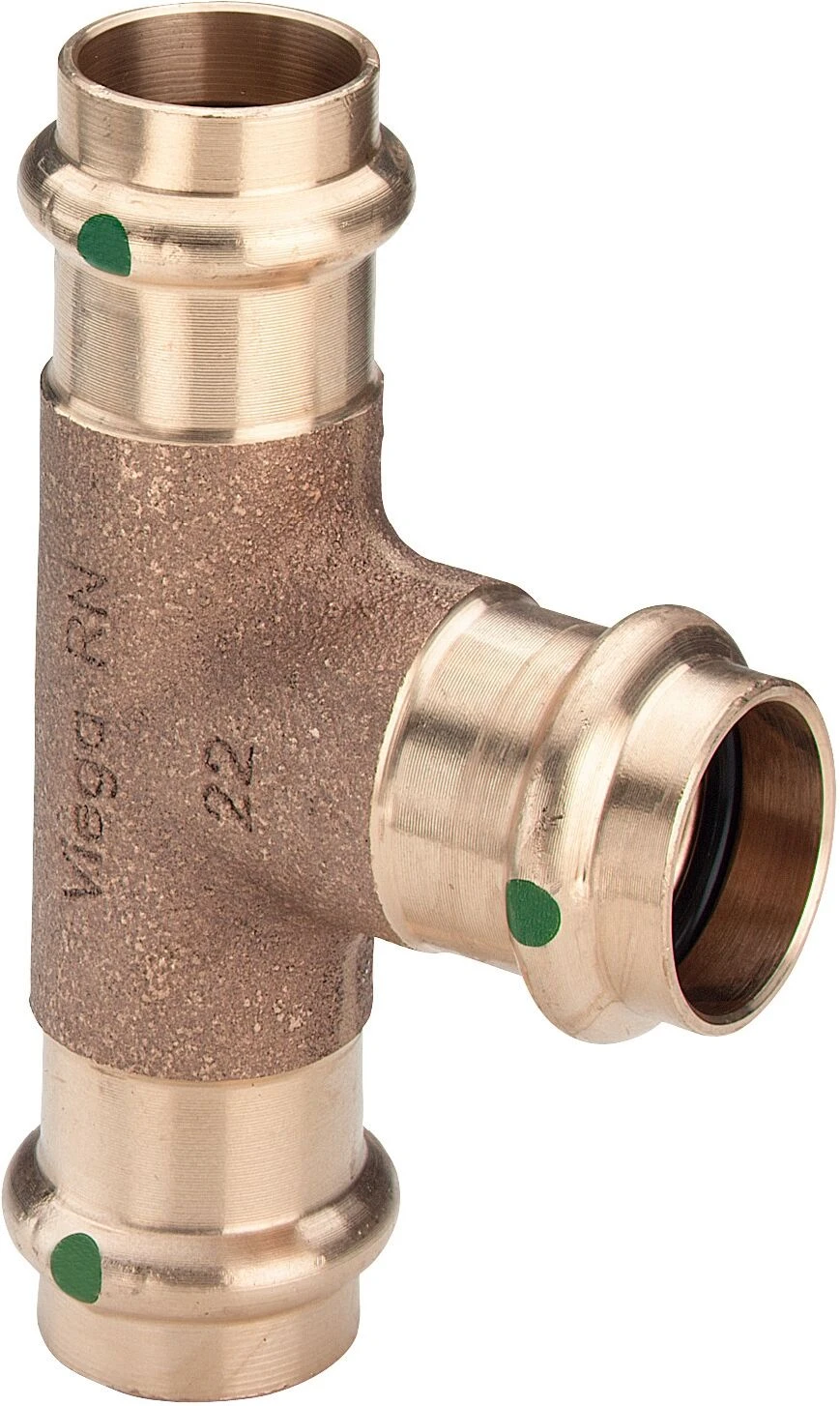 Viega Sanpress T-Stück 314224 42 X 15 X 42 Mm, Mit SC-Contur, Rotguss Oder Siliziumbronze