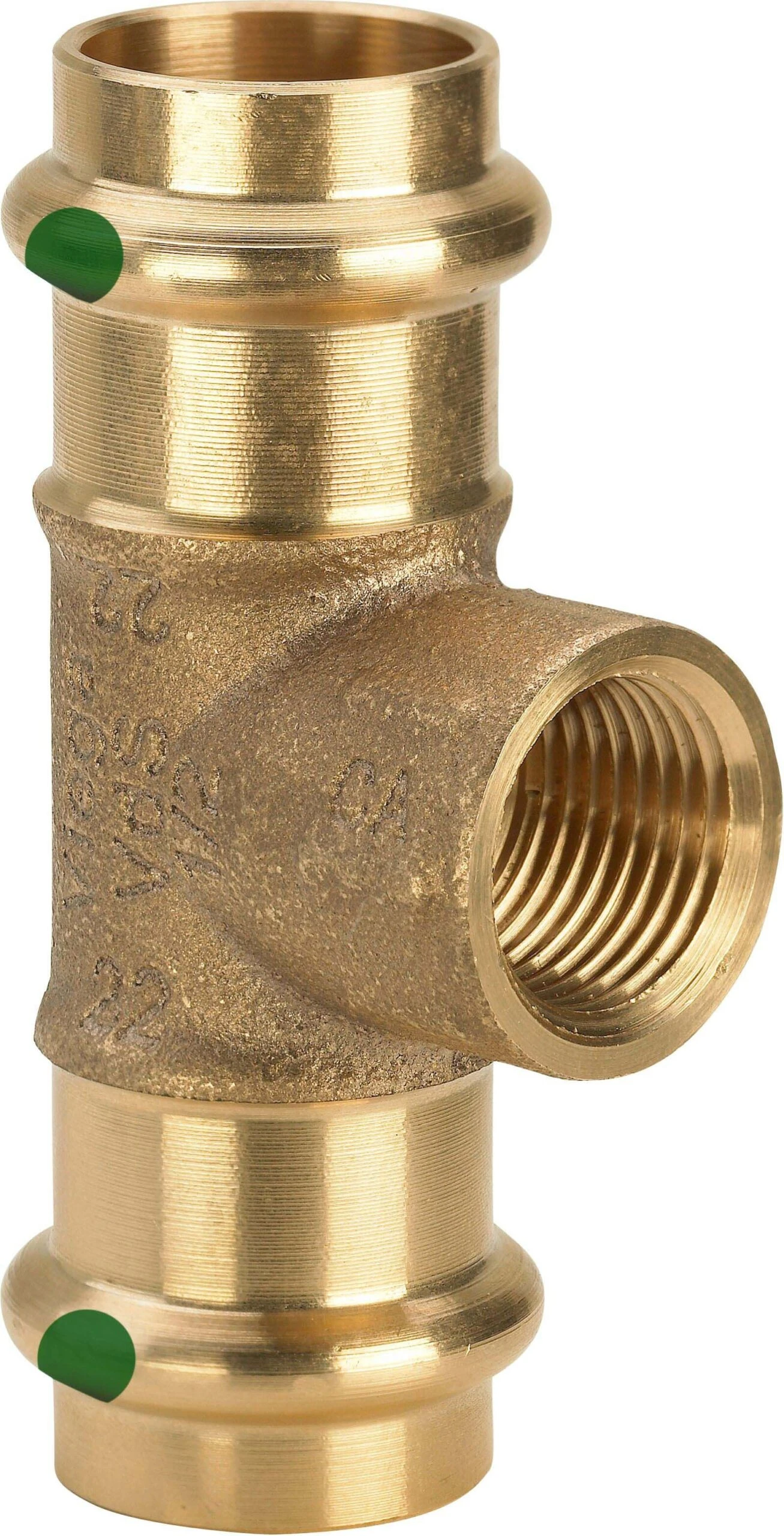 Viega T-Stück Sanpress 2217.2 28 X Rp 1/2 X 28 Mm, Rotguss Oder Siliziumbronze, SC-Contur