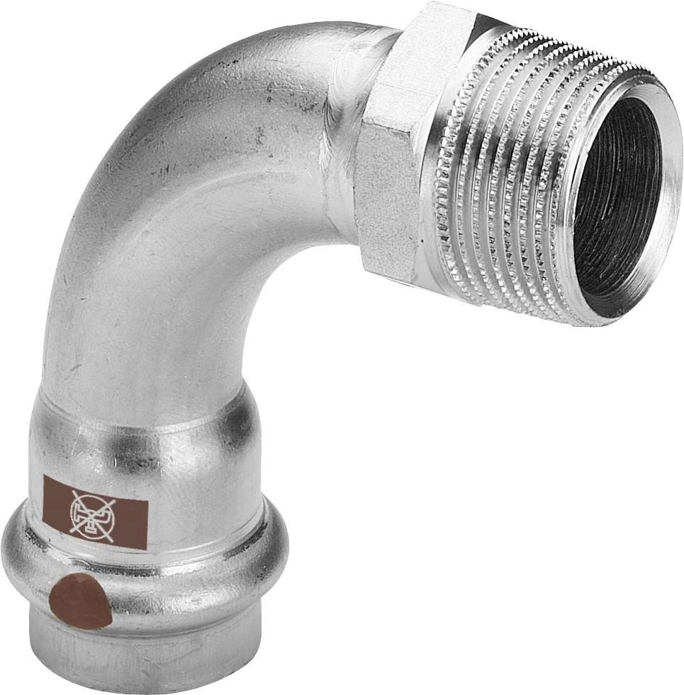 Viega Temponox Bogen 812454 35 Mm X R 1 1/4, 90Grad, Stahl, Nicht Rostend, R-Gewinde, SC-Contur