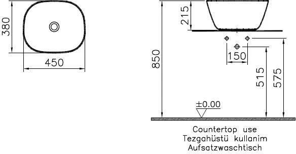 Vitra Plural Aufsatzschale 7811B403-0016 45 X 38 X 13,5 Cm, Weiß Hochglanz, Hoch, Rechteckig, Ohne Überlauf/Hahnloch – Bild 2