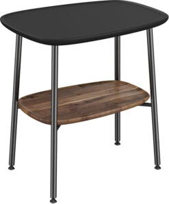Vitra Plural Beistelltisch 64066 56,5 X 41,5 X 59 Cm, Ablage Walnuss, Freistehend, Schwarz Matt