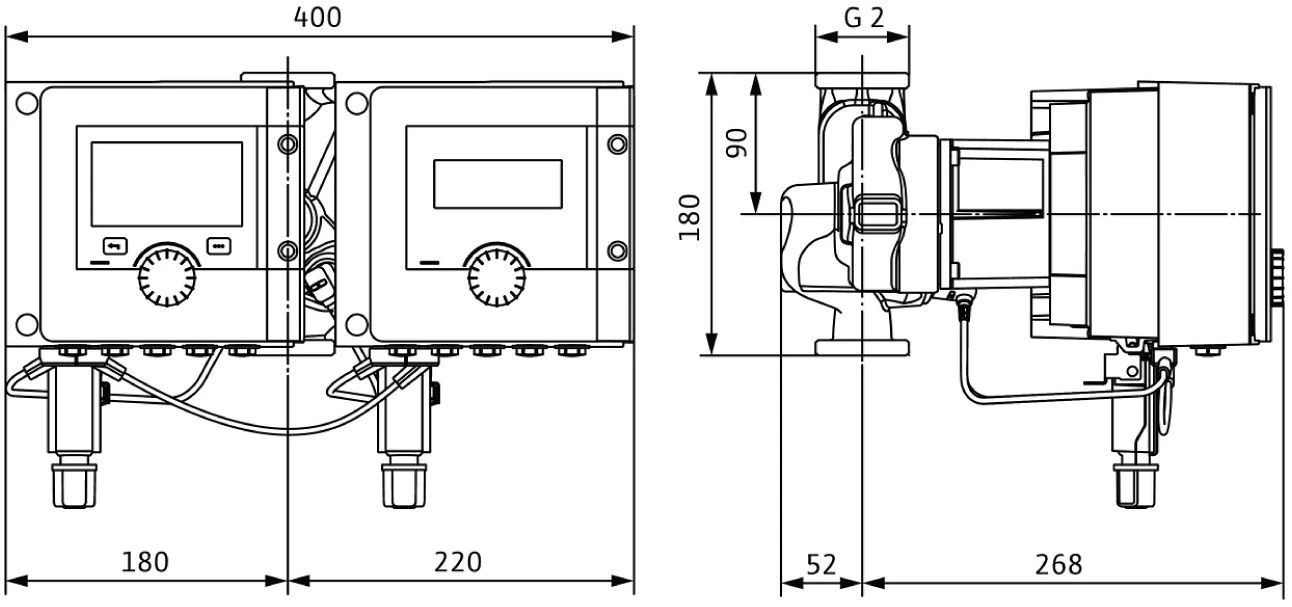Wilo Stratos MAXO-D Nassläufer-Doppelpumpe 2186223 30/0,5-10, PN 10, Verschraubung – Bild 2