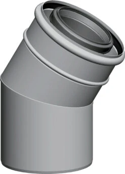 Wolf Bogen 2651757 15°, DN 60/100, Steckbar, Für Luft-/Abgasrohr, Weiß