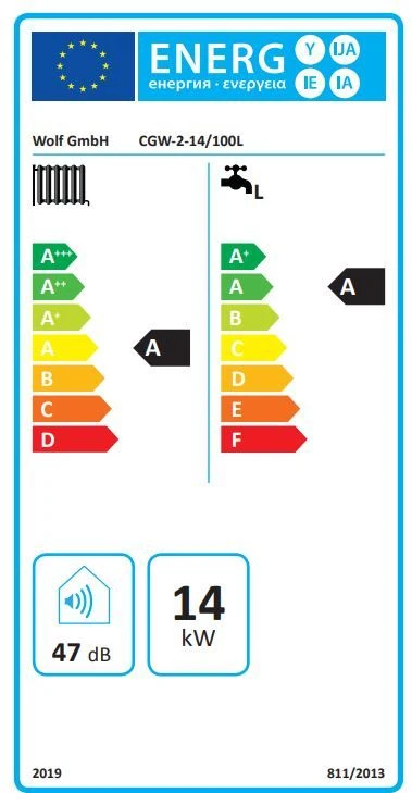 Wolf CGW2-14/100 Gasbrennwert-Zentrale 8615019 14kW, Wandhängend, Mit Schichtenspeicher 100 Liter – Bild 5