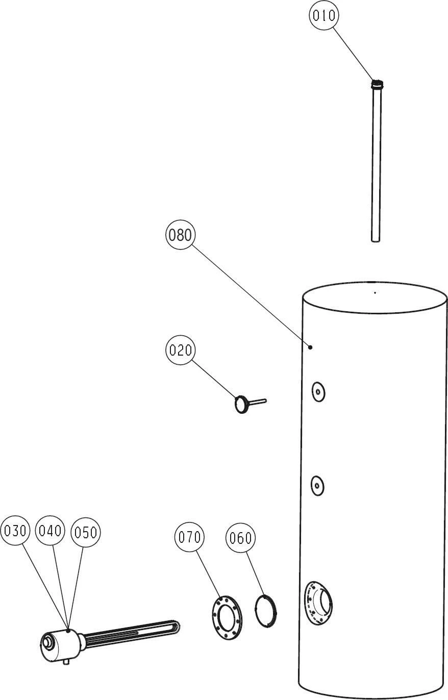 Wolf Se-2 Standspeicher 2444166 500 L, Silber, Stahl, Doppelt Emailliert – Bild 2