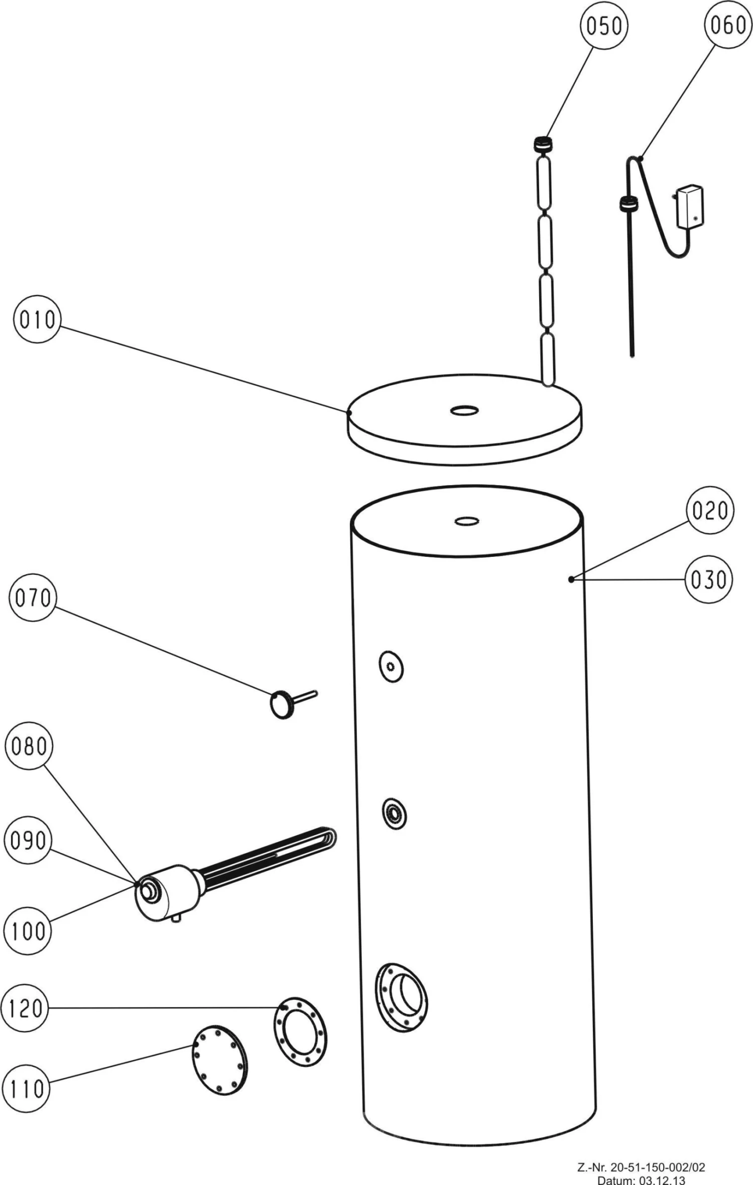Wolf Se-2 Standspeicher 2444166 500 L, Silber, Stahl, Doppelt Emailliert – Bild 3