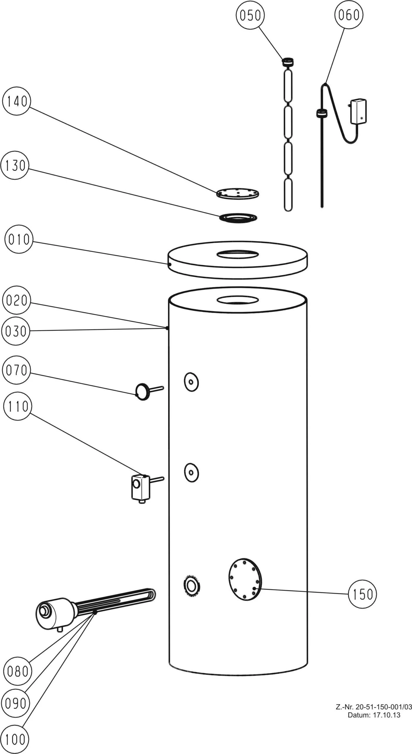 Wolf Se-2 Standspeicher 2444166 500 L, Silber, Stahl, Doppelt Emailliert – Bild 4