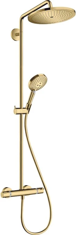 Hansgrohe Croma Select S Showerpipe 26891990 Mit Thermostat Und Handbrause, Polished Gold Optic